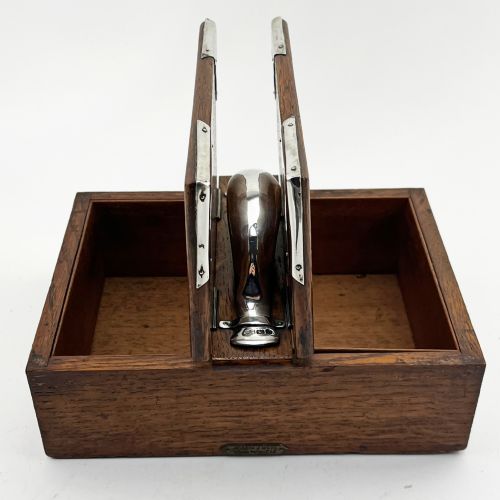 MAPPIN WEBB STERLING SILVER AND OAK CIGAR OR TRINKET BOX - ADDITIONAL PHOTO 4