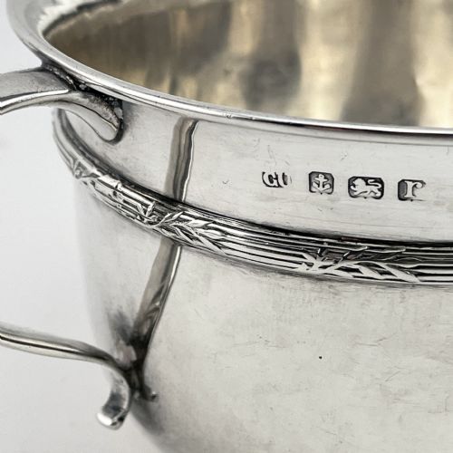 CIRCULAR STERLING SILVER PORRINGER OR CHRISTENING BOWL - ADDITIONAL PHOTO 3