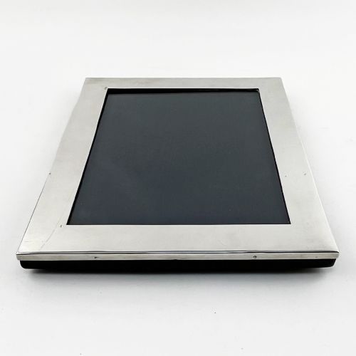EDWARDIAN STERLING SILVER PHOTO FRAME WITH BLACK LEATHER BACK - ADDITIONAL PHOTO 1