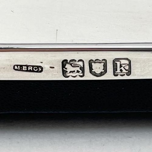 EDWARDIAN STERLING SILVER PHOTO FRAME WITH BLACK LEATHER BACK - ADDITIONAL PHOTO 4