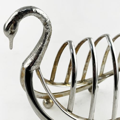 VICTORIAN NOVELTY SWAN SILVER PLATED TOAST RACK - ADDITIONAL PHOTO 1