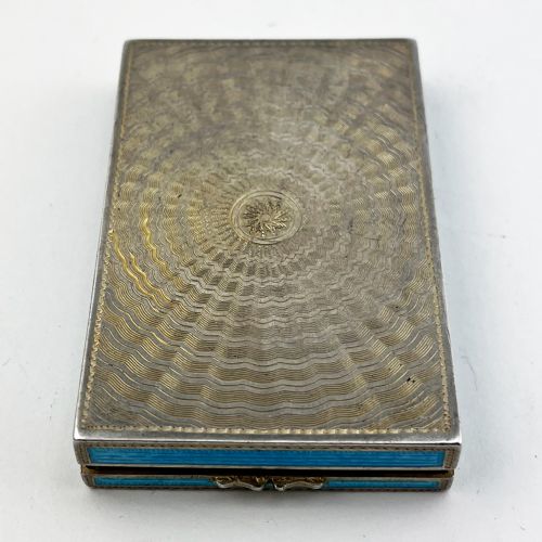 CONTINENTAL STERLING SILVER AND ENAMEL CARD OR CHEROOT CASE - ADDITIONAL PHOTO 5