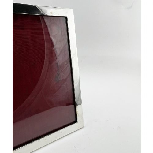 STERLING SILVER RECTANGULAR PHOTO FRAME WITH PLAIN BORDER - ADDITIONAL PHOTO 1