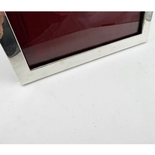 STERLING SILVER RECTANGULAR PHOTO FRAME WITH PLAIN BORDER - ADDITIONAL PHOTO 3