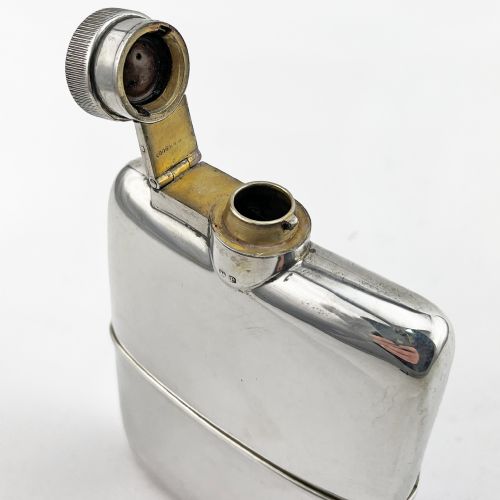 GOOD QUALITY STERLING SILVER HIP FLASK - ADDITIONAL PHOTO 1