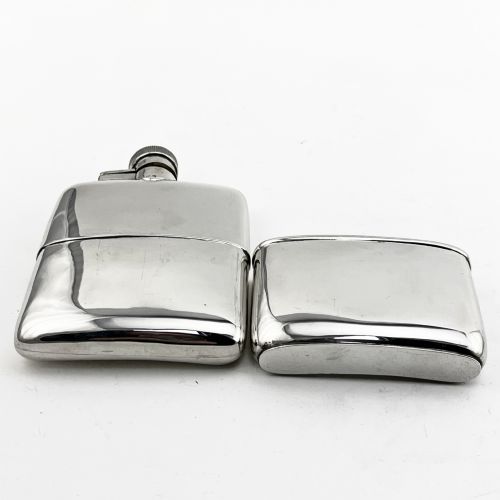 GOOD QUALITY STERLING SILVER HIP FLASK - ADDITIONAL PHOTO 2