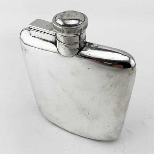 VERY SMART PLAIN STERLING SILVER HIP FLASK