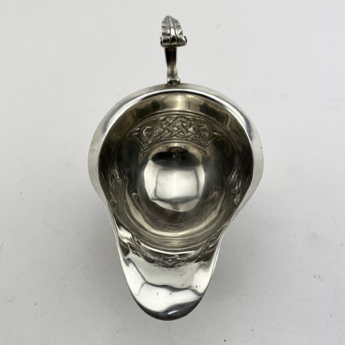 IRISH STERLING SILVER SAUCE BOAT WITH CELTIC STYLE DECORATION - ADDITIONAL PHOTO 3