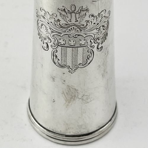 UNUSUAL VICTORIAN STERLING SILVER HUNTING STYLE HIP FLASK - ADDITIONAL PHOTO 1