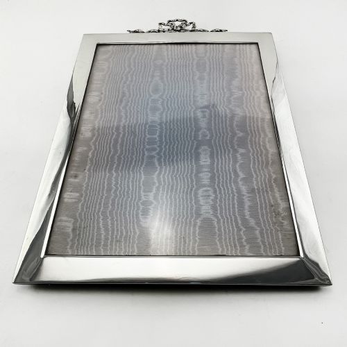 LARGE EDWARDIAN STERLING SILVER PHOTO FRAME - ADDITIONAL PHOTO 4