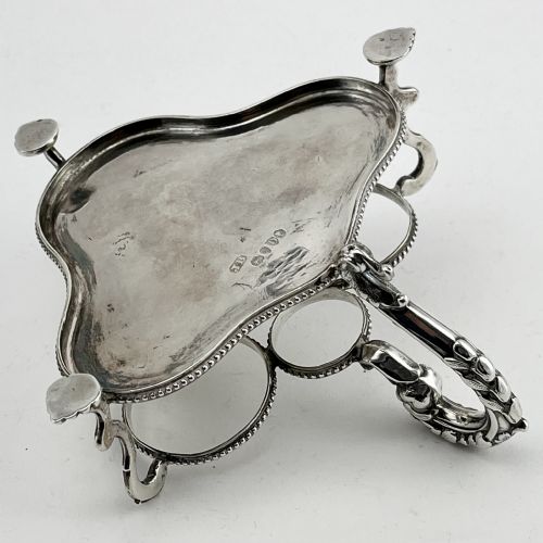 VICTORIAN STERLING SILVER FOUR BOTTLE CRUET OR CONDIMENT SET - ADDITIONAL PHOTO 3