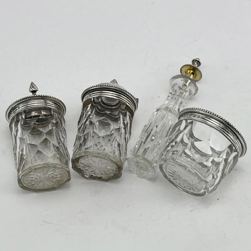 VICTORIAN STERLING SILVER FOUR BOTTLE CRUET OR CONDIMENT SET - ADDITIONAL PHOTO 4