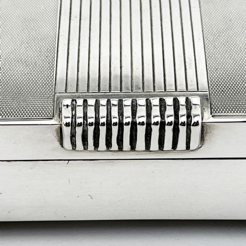 LARGE STERLING SILVER ART DECO STYLE CIGAR OR TRINKET BOX - ADDITIONAL PHOTO 6