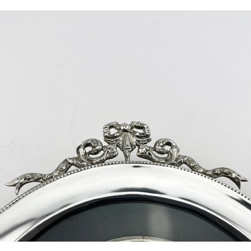 PRETTY EDWARDIAN ROUND STERLING SILVER PHOTO FRAME - ADDITIONAL PHOTO 3