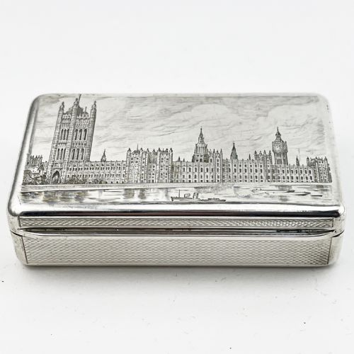 asprey co ltd sterling silver trinket or snuff box - CATEGORY: ANTIQUE SILVER - DATED 1950