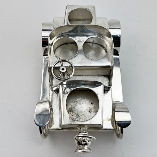 UNUSUAL VICTORIAN SILVER PLATED VINTAGE CAR CRUET SET - ADDITIONAL PHOTO 5
