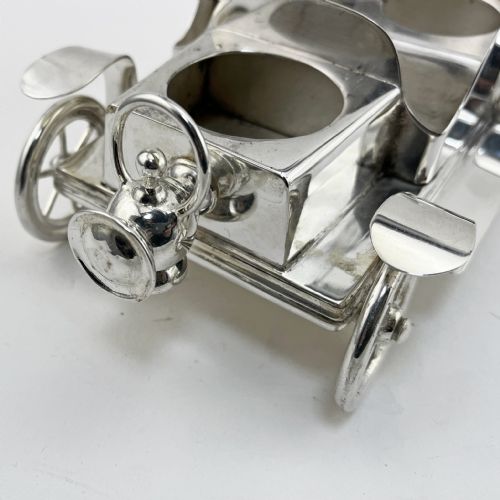 UNUSUAL VICTORIAN SILVER PLATED VINTAGE CAR CRUET SET - ADDITIONAL PHOTO 6