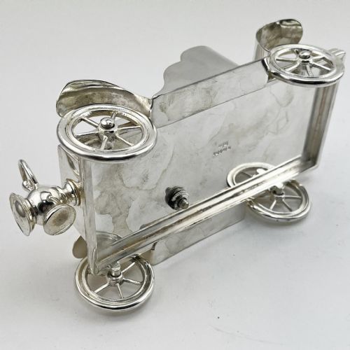 UNUSUAL VICTORIAN SILVER PLATED VINTAGE CAR CRUET SET - ADDITIONAL PHOTO 7