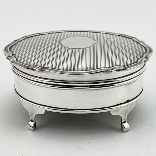 SMART OVAL STERLING SILVER JEWELLERY OR TRINKET BOX
