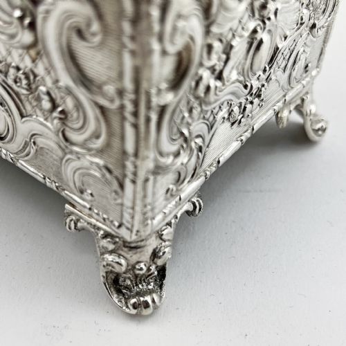EDWARDIAN CHEST SHAPED STERLING SILVER JEWELLERY OR TRINKET BOX - ADDITIONAL PHOTO 5