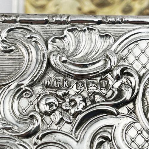 EDWARDIAN CHEST SHAPED STERLING SILVER JEWELLERY OR TRINKET BOX - ADDITIONAL PHOTO 7