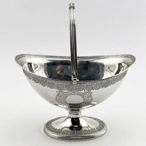 HENRY CHAWNER GEORGIAN STERLING SILVER SUGAR BASKET