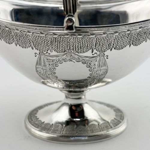 HENRY CHAWNER GEORGIAN STERLING SILVER SUGAR BASKET - ADDITIONAL PHOTO 4