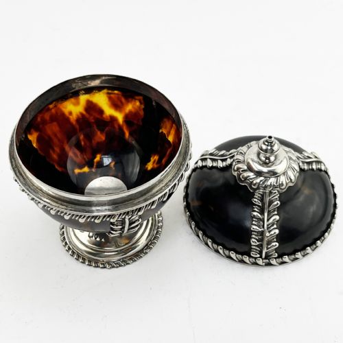 VICTORIAN TORTOISESHELL AND STERLING SILVER MOUNTED STRING OR THREAD HOLDER - ADDITIONAL PHOTO 5