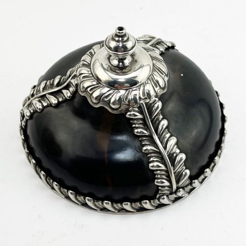 VICTORIAN TORTOISESHELL AND STERLING SILVER MOUNTED STRING OR THREAD HOLDER - ADDITIONAL PHOTO 6