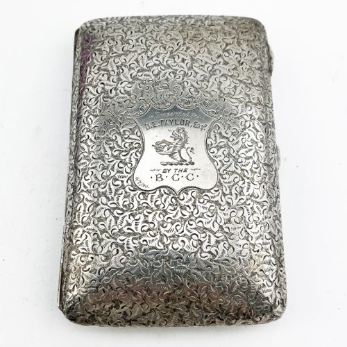 UNUSUAL STERLING SILVER CASED SET OF MATCHING SMOKERS CASES - ADDITIONAL PHOTO 2