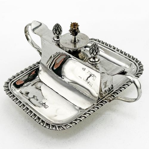 EDWARDIAN 9 TROY OZ STERLING SILVER TABLE CIGAR LIGHTER