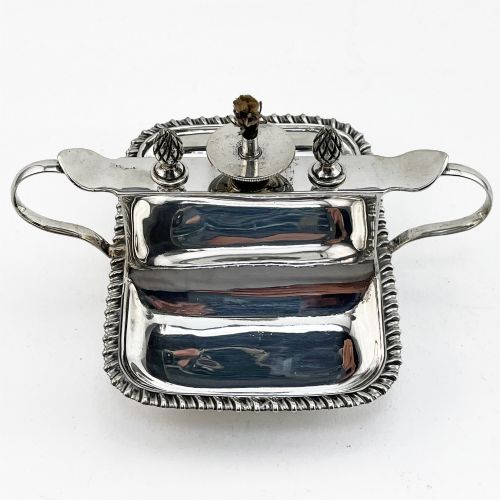 EDWARDIAN 9 TROY OZ STERLING SILVER TABLE CIGAR LIGHTER - ADDITIONAL PHOTO 2