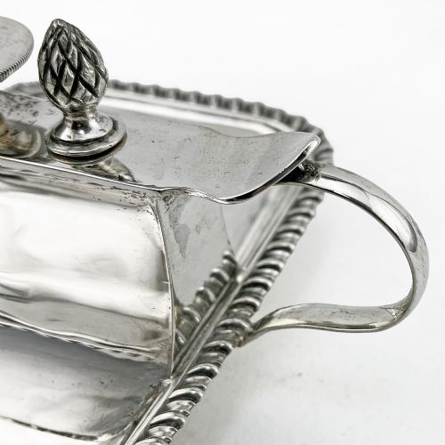 EDWARDIAN 9 TROY OZ STERLING SILVER TABLE CIGAR LIGHTER - ADDITIONAL PHOTO 3