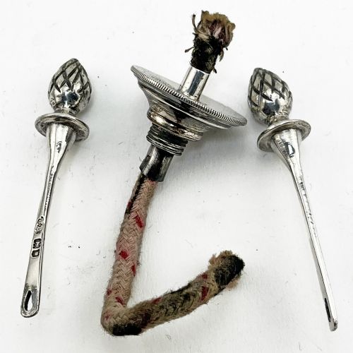 EDWARDIAN 9 TROY OZ STERLING SILVER TABLE CIGAR LIGHTER - ADDITIONAL PHOTO 4