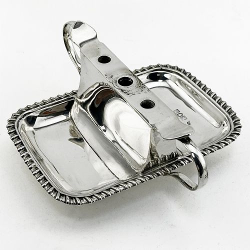 EDWARDIAN 9 TROY OZ STERLING SILVER TABLE CIGAR LIGHTER - ADDITIONAL PHOTO 5