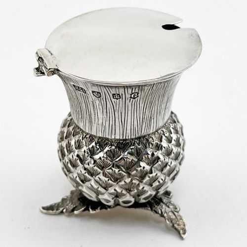 STERLING SILVER MUSTARD POT IN THE FORM OF A THISTLE - ADDITIONAL PHOTO 8