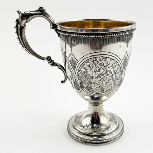 Unusual Victorian Sterling Silver Christening Mug