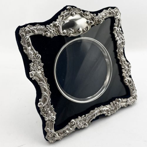 Unusual Design Edwardian Sterling Silver Photo Frame
