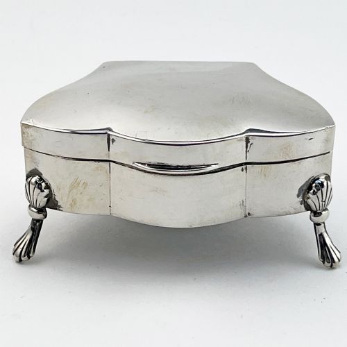 .Plain Rectangular Sterling Silver Jewellery or Trinket Box