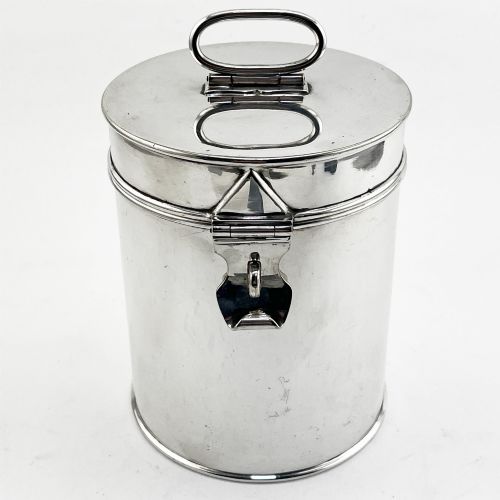 Late Victorian Silver Plated Campaign Canister