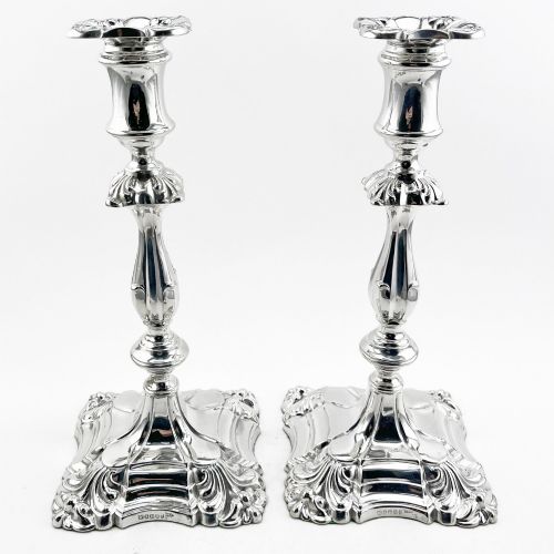 Impressive Victorian Walker & Hall Silver Plated Candlesticks