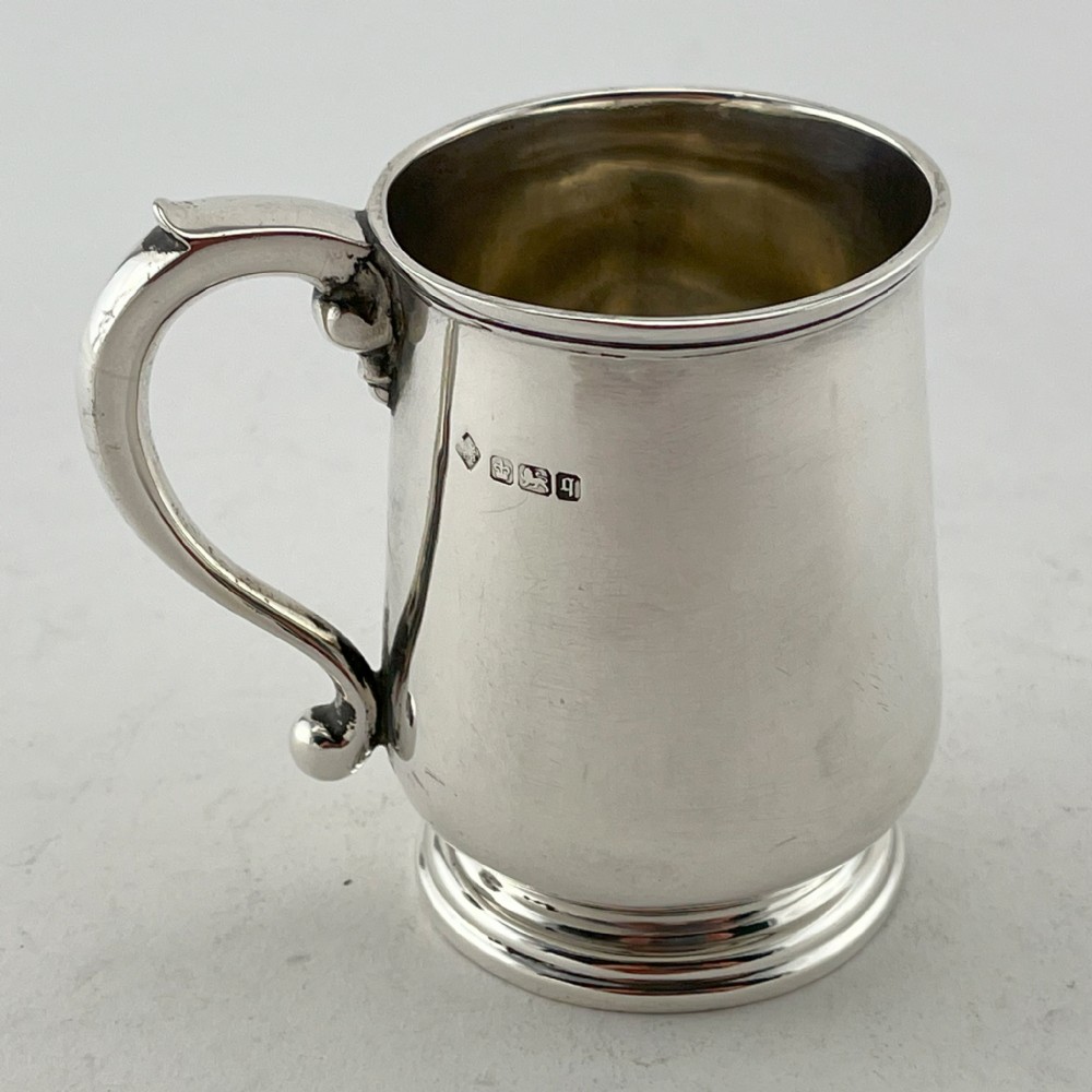 Baluster Shaped Edwardian Sterling Silver Christening Mug