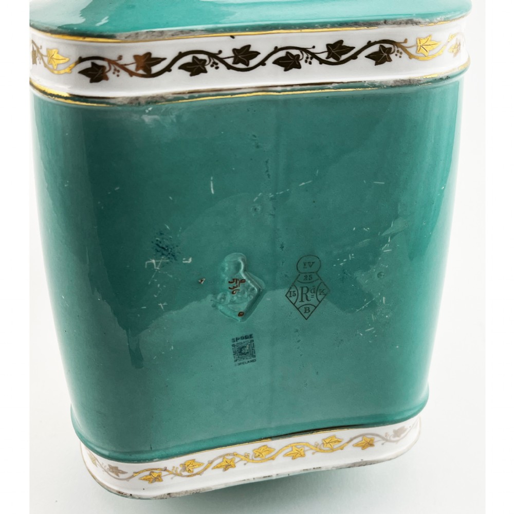 Rare and Unusual Spode Porcelain and Silver Plated Biscuit Box View VIII