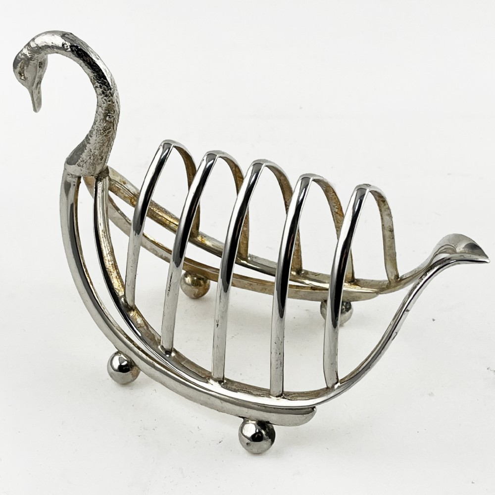 Victorian Novelty Swan Silver Plated Toast Rack