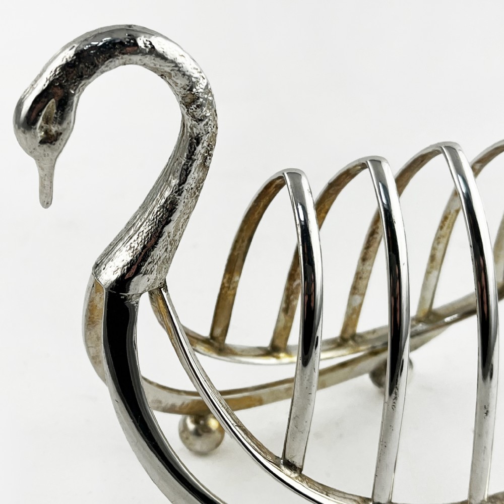Victorian Novelty Swan Silver Plated Toast Rack View II