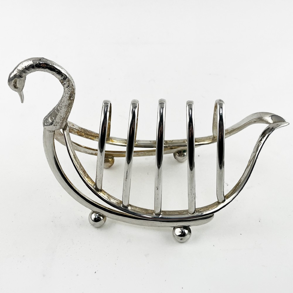 Victorian Novelty Swan Silver Plated Toast Rack View III