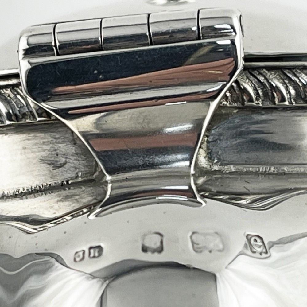 Edwardian Sterling Silver Tea Caddy with Bulbous Oval Fluted Body View VII