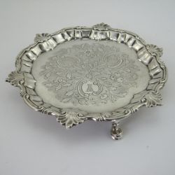 GEORGE II STERLING SILVER SHAPED CIRCULAR SALVER