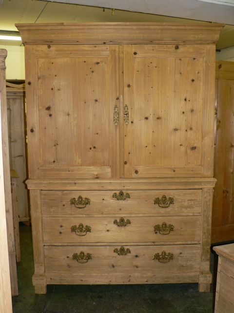 Dutch Antique Pine Linen Press