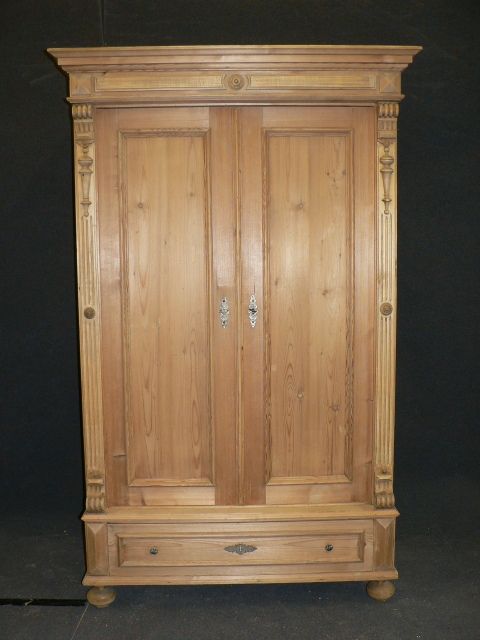 Antique Pine Wardrobe with a Bottom Drawer.